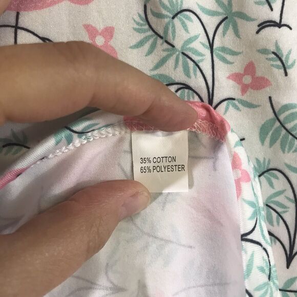 Pink Flamingo Baby Blanket Stretchy Flowers Leaves - Picture 4 of 5